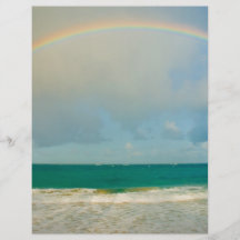 Rainbow over ocean flyer design