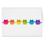 Rainbow Owls Greeting Cards
