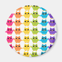 Rainbow Owls Magnets