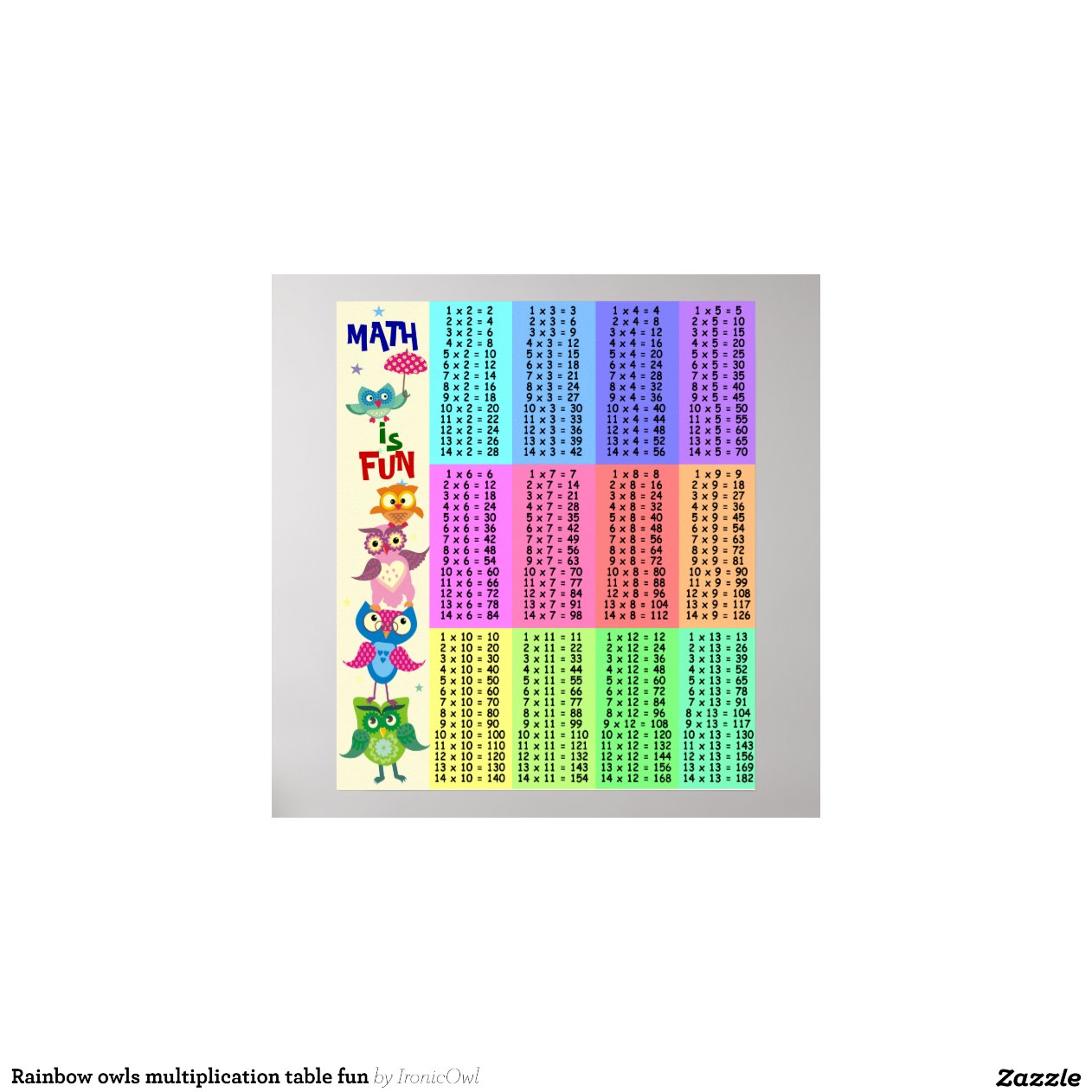 rainbow-owls-multiplication-table-fun-zazzle