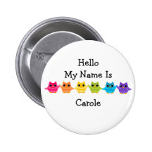 Rainbow Owls Pinback Button