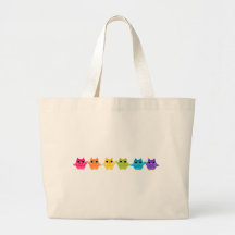 Rainbow Owls Tote Bags