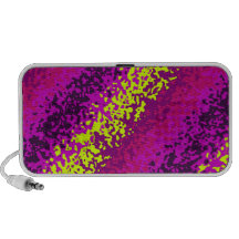 Rainbow Paint Splatter Abstract Purple Pink Green Laptop Speaker