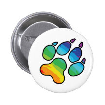 Rainbow Paw Button