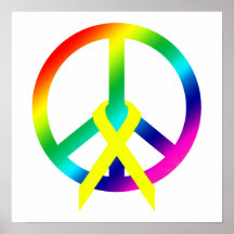 Rainbow Peace & Ribbon Print