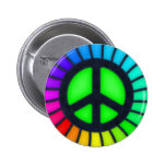 Rainbow Peace Sign Button