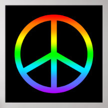 Rainbow Peace Sign Poster