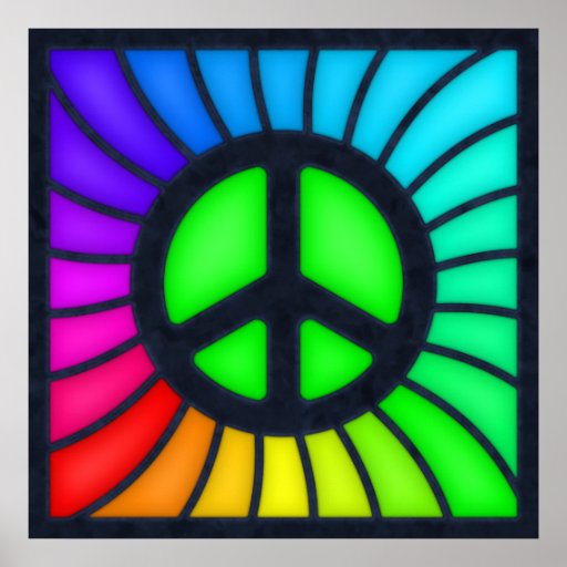 Rainbow Peace Sign Poster
