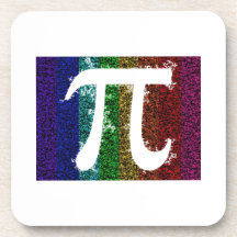 Rainbow Pi Sign Beverage Coasters
