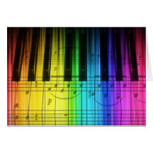 Rainbow Piano Keyboard and Notes Cards