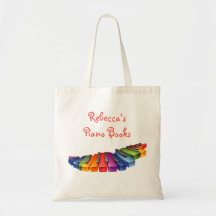 Rainbow Piano Keys Tote Bag