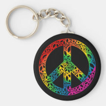 Rainbow Pieces of Peace Key Chain