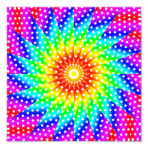 Rainbow Polka Dot Kaleidoscope Mandala Art Photo