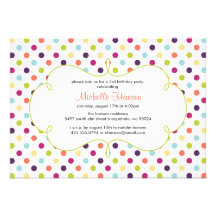 Rainbow Polka Dots Invitation