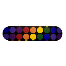 Rainbow Polka Dots on Black Skateboard Decks