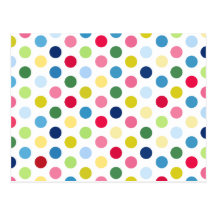 Rainbow polka dots postcard