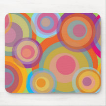 Rainbow Pop Circles Fun Groovy Colourful Mousepad