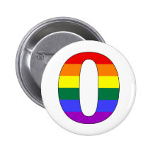 Rainbow Pride Initial O Pinback Buttons