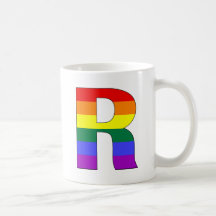 Rainbow Pride Initial R Coffee Mug
