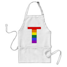 Rainbow Pride Initial T Apron