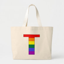 Rainbow Pride Initial T Canvas Bag