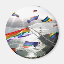Rainbow Pride Over the Marin Headlands Refrigerator Magnets