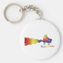 Rainbow Rollerskates Key Chains