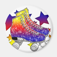 Rainbow Rollerskates Magnets
