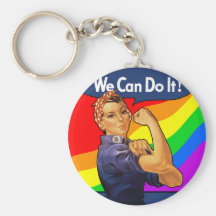 Rainbow Rosie Keychain