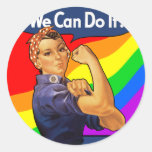 Rainbow Rosie Round Sticker