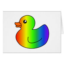 Rainbow Rubber Duck Greeting Cards
