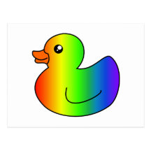 Rainbow Rubber Duck Postcard