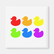 Rainbow Rubber Ducks Fridge Magnets