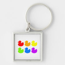 Rainbow Rubber Ducks Key Chain