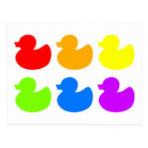 Rainbow Rubber Ducks Postcards