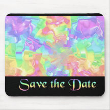 Rainbow Save the Date Mouse Mats