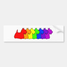 Rainbow Scottie Bumper Stickers
