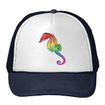 Rainbow Seahorse Trucker Hats