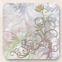 Rainbow Shaded Floral Corkback Coaster Sets