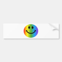 Rainbow Smiley Bumper Sticker
