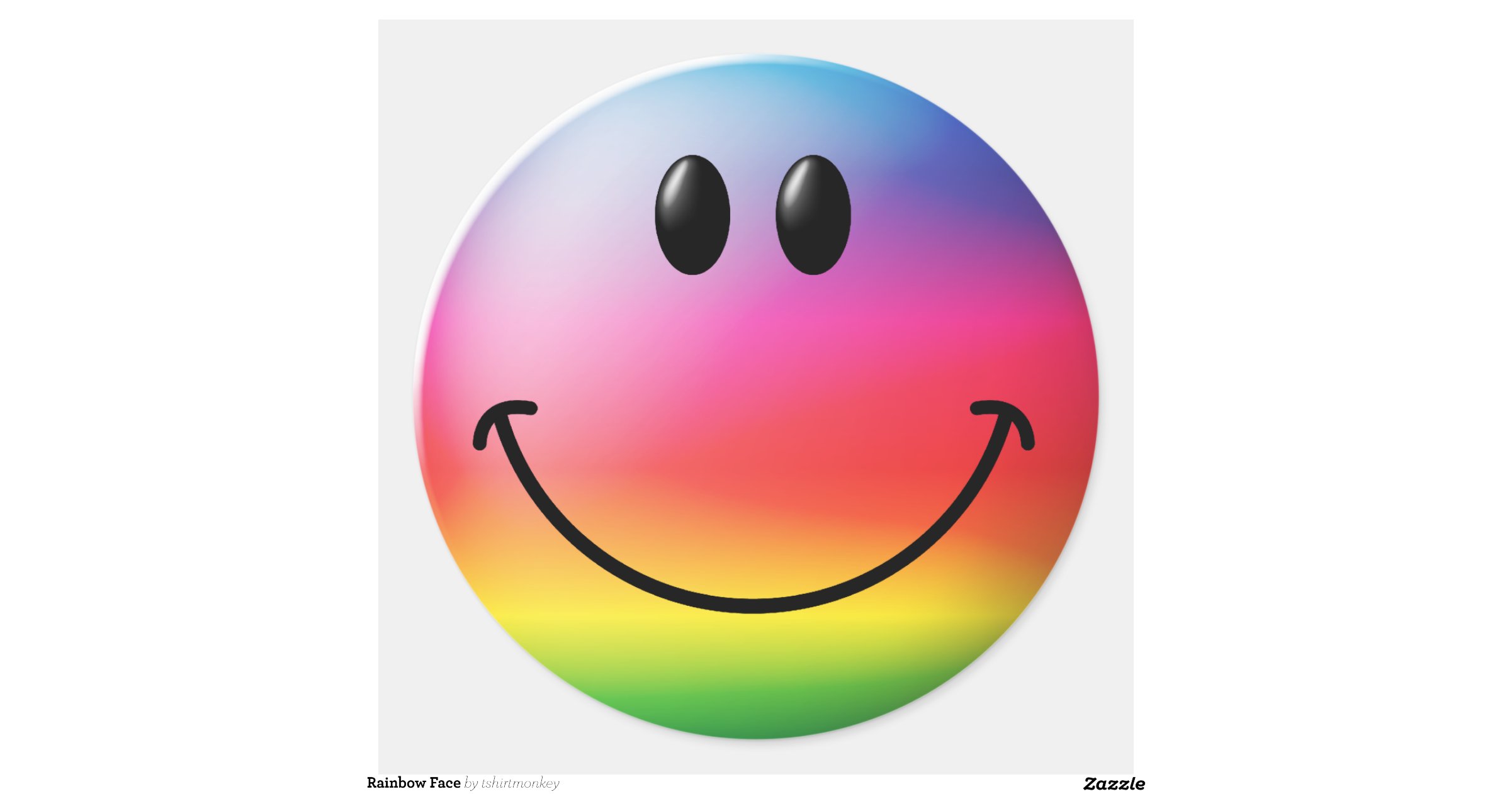 Rainbow Smiley Face Classic Round Sticker | Zazzle