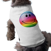 Rainbow Smiley Face Doggie Shirt
