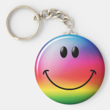 Rainbow Smiley Face Key Chains