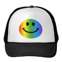 Rainbow Smiley Trucker Hat