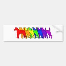 Rainbow Smooth Fox Bumper Stickers