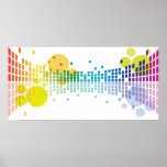 rainbow sound waves II abstract Print