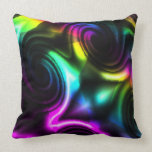 Rainbow spirals abstract pillow