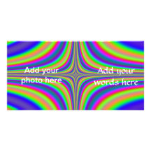 Rainbow Star Fractal 2 Custom Photo Card