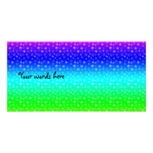 Rainbow stars pattern personalized photo card