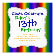Rainbow Stripes Abstract Blur Colorful Gifts Personalized Announcements